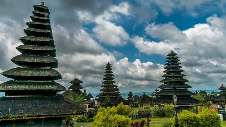 roofs in pura besakih temple in bali island indone 5VMS4M6